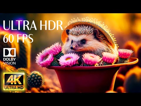 AUTUMN ANIMALS - 4K HDR 60fps Dolby Vision with Animal Sounds & Relaxing Music (Colorful Dynamic)
