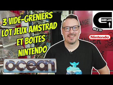 Geeklye 3 Garage sale: lot of PC games Amstrad Ocean Nintendo NES box incredible!!!