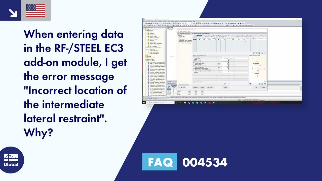 [EN] FAQ 004534 | When entering data in the RF‑/STEEL EC3 add-on module, I get the error message...