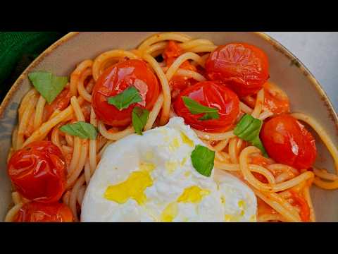 Easy Burrata Pasta Recipe (12 Mins, 5 Ingredients, Burst Tomatoes) #pasta #easypasta #easyrecipe