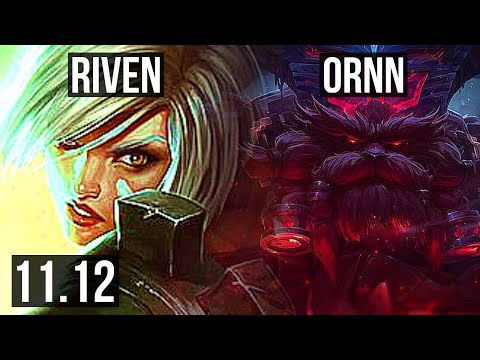 RIVEN vs ORNN (TOP) | 10/1/9, 2.3M mastery, 800+ games, Godlike | EUW Master | v11.12