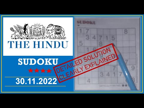 How to Solve 4 Star Hindu  Sudoku Nov 30,  2022 -  Step By Step Solution