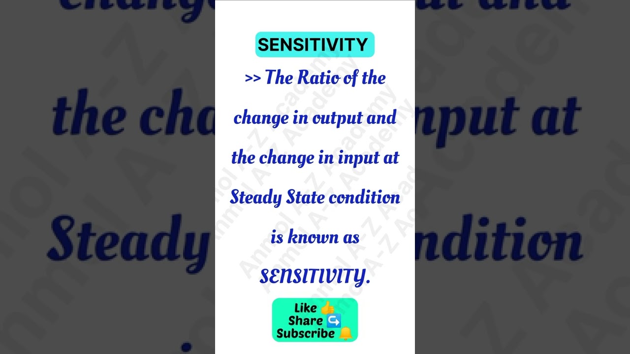 Sensitivity and thier Formula in MIM | Diploma in Chemical Engineering | #shorts #sensitivity #mim
