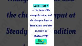 Sensitivity and thier Formula in MIM | Diploma in Chemical Engineering | #shorts #sensitivity #mim