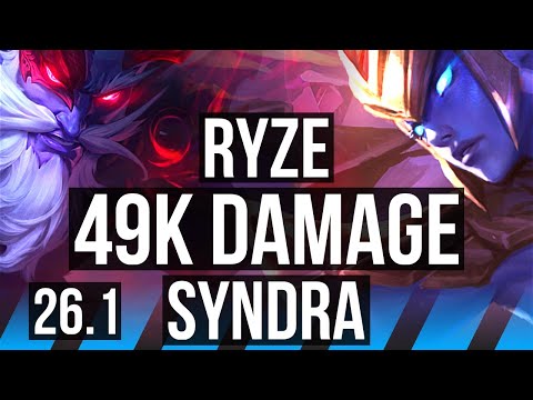 RYZE vs SYNDRA (MID) | 49K damage | EUW Grandmaster | 26.1