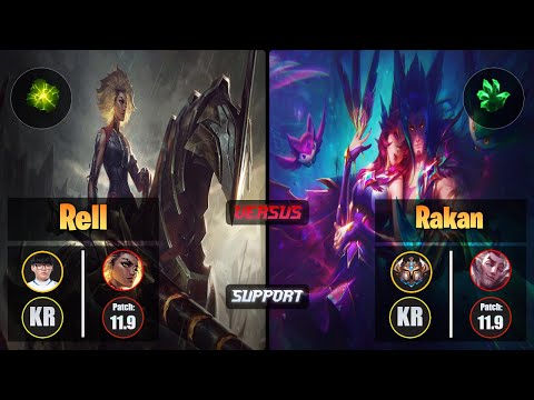Hoit RELL (Support) [Aftershock] VS RAKAN - Challenger KR Patch 11.9