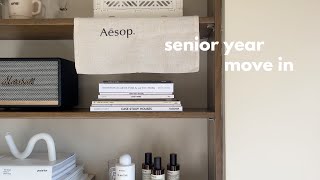 purdue move in vlog | clean and organize with me, aesthetic interior items, minimalist dorm design