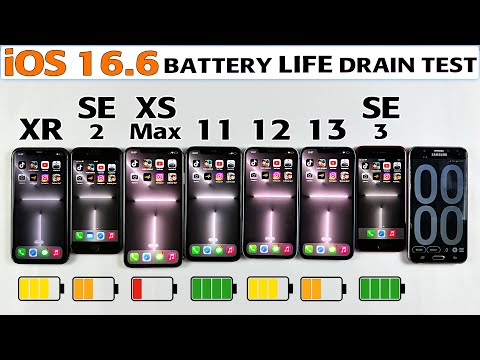 iOS 16.6 Battery Life Drain Test 2023 | iPhone XR vs Se 2020 vs Xs Max vs 11 vs 12 vs 13 vs SE 2022