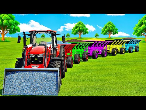 TREE CROPS DIFFERENT LOADING & TRANSPORTING WITH JOHN DEERE TRACTORS! Farming Simulator 22