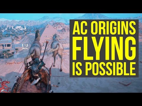 Assassin's Creed Origins Flying IS POSSIBLE With A War Chariot, Not For Everyone (AC Origins Flying) Video