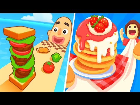Sandwich Runner VS Pancake Run - All Level Gameplay Android iOS New Update Ep30