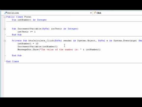 Learning VB.NET (Visual Basics) tutorial 19 - ByVal and ByRef