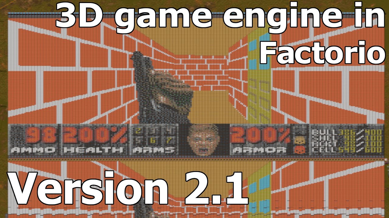 Raycasting engine in Factorio 1.1 (unmodded) - doom UI - Facto-RayO v2.1