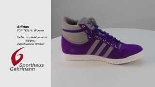 preview picture of video 'adidas top ten hi sleek purple aluminium lila grau'