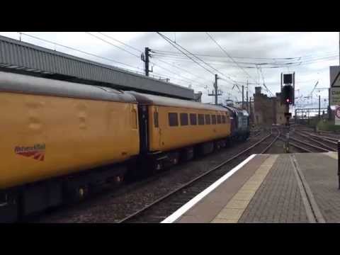 DRS Class 37 on Network Rail Test Train thrashed out of Newcastle