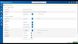 PowerTeacher Pro: Missing Assignment Report