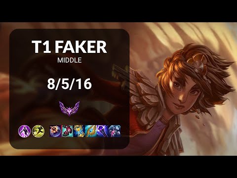 T1 Faker Taliyah vs Katarina MIDDLE - KR MASTER Patch 15.13