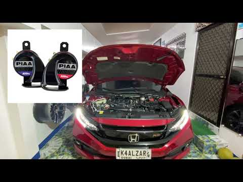 Sound Test - PIAA Euro Sports Horn (600Hz/500Hz) on a 2020 Honda Civic RS Turbo
