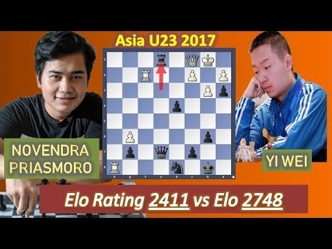 Novendra Priasmoro Kalahkan Grandmaster Super Elo Rating 2700-an ||  Yi Wei vs Novendra Priasmoro