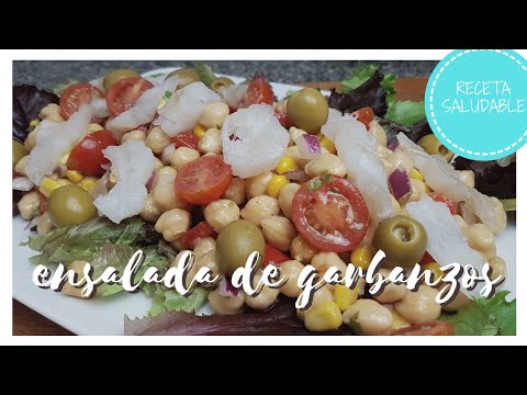 ENSALADA DE GARBANZOS Y VINAGRETA - RECETA SALUDABLE Y MUY FÁCIL DE HACER!!