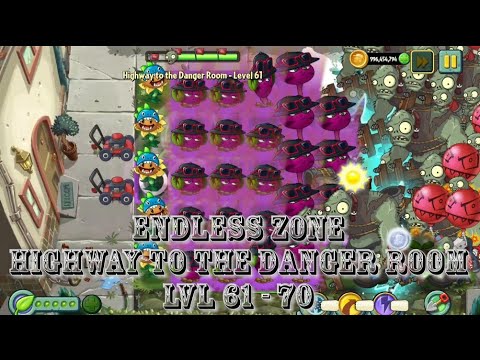 Plants vs Zombies 2 - Modern Day | Endless Zone All Max Level Plants Test Level 61 - 70