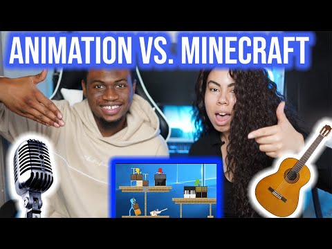 Lin & Des - Note Block Battle - Animation vs. Minecraft Shorts Ep 16 (Music by AaronGrooves) - Reaction !!