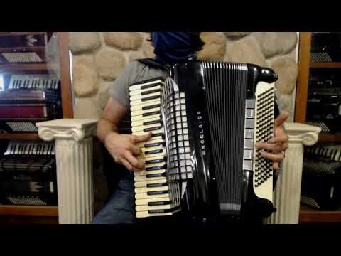 4256 - Black Excelsior Symphony Grand Piano Accordion LMMH 41 120 $1999