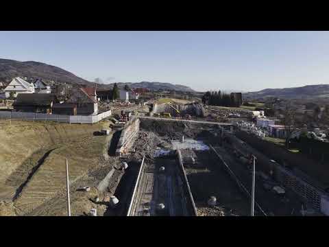 Postęp prac przy budowie linii kolejowej Cha,bówka-Nowy Sącz odcinek Mecina. 12.12.2025 #mecina #cpk
