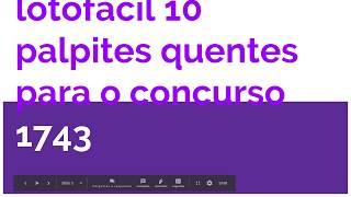 loto fácil estatística completa ao 1743