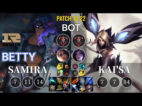 RNG Betty Samira vs Kai'Sa Bot - KR Patch 10.22