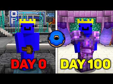 I Survived 100 Days SOLO on Donut SMP... (I Got RICH) 0-25 Days