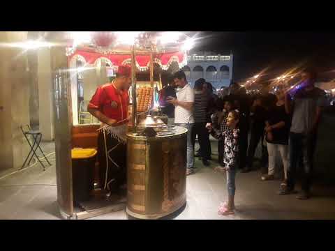 Ice cream sale funny way irrani man in souq waqif