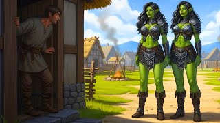 “Can We Sleep At Your House Today?” — Twin Orc Women Ask A Poor Human, And His Answer Surprises Them