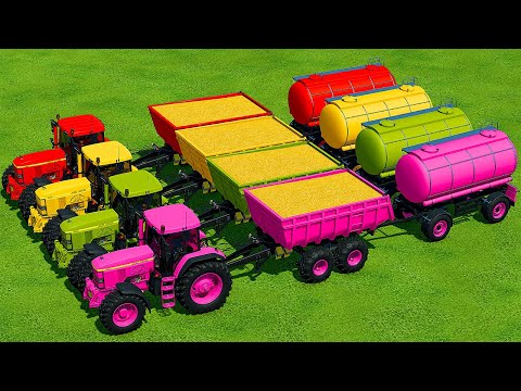 TRANSPORT WATER & CORN WITH JOHN DEERE TRACTORS - Farming Simulator 22