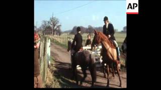 SYND 17-2-73 ANTI BLOOD SPORT DEMONSTRATION AT KENT FOXHUNT