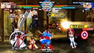 MUGEN: Crossover Evolution #120 -Team Cloud vs Team Captain America (4v4 Simul battle)