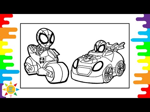 Spidey Amazing Friends Car Coloring Pages | Spidey Amazing Friends Coloring Page|@drawandcolortv
