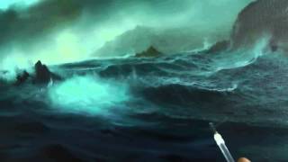 HOW TO PAINT THE OCEAN AND WAVES  STORMY COVE PART 4 BY ALAN KINGWELL
