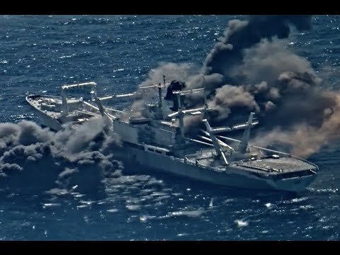 Harpoon anti ship missile sinks ex USS Durham