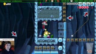 Super Mario Maker - Extreme NSMB tech level and typical SMW red coin paths level [Blind Kaizo Race]