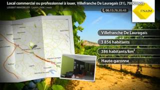 preview picture of video 'Local commercial ou professionnel à louer, Villefranche De Lauragais (31), 700€/mois'