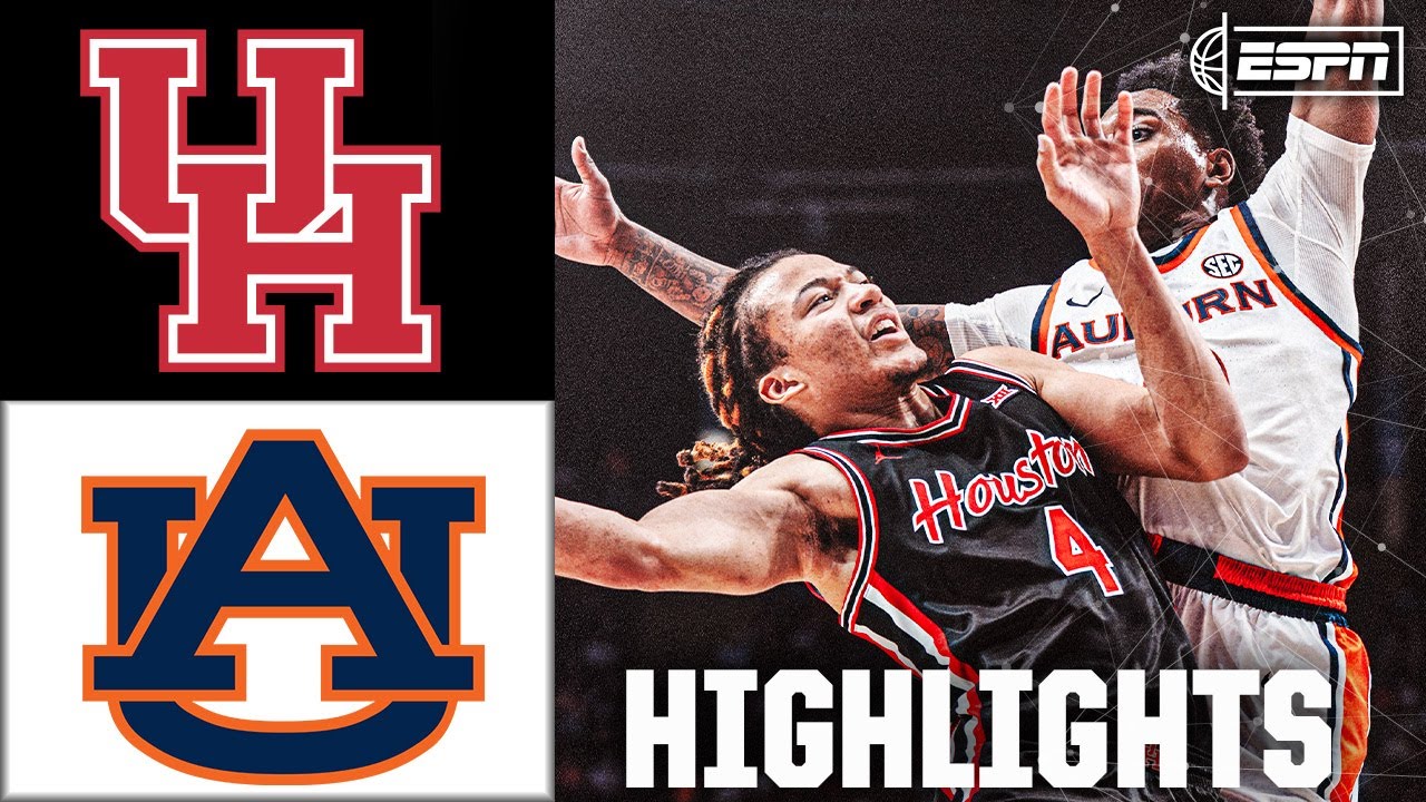 WILD FINISH 🍿 Houston Cougars vs. Auburn Tigers | Full Game Highlights | ESPN College Basketball