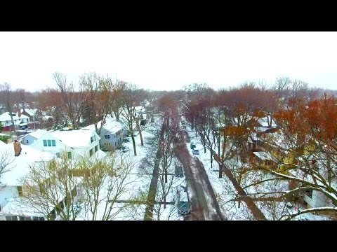 CBS 2's Drone Flies Over Snowy Landscape In Evanston