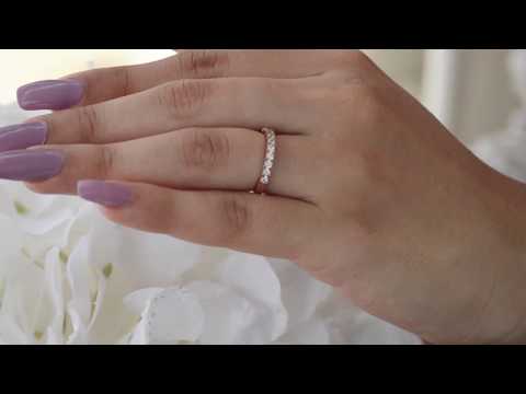 0.3 Ct. Ten Stone French Cut Pave Set Wedding Ring - TwoBirch TB-WR-0300-WG-F