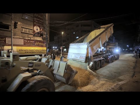 أعمال صيانة مفترق أبو طلال - بلدية غزة