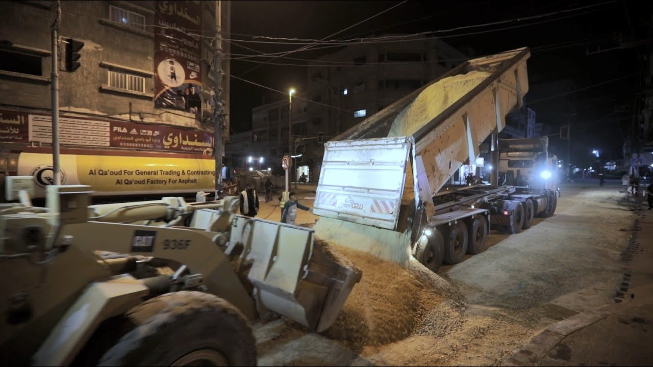 أعمال صيانة مفترق أبو طلال - بلدية غزة