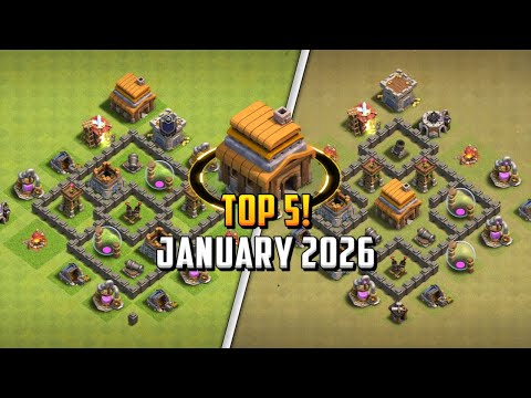 TOP 5! TOWN HALL 4 (TH4) BASE LAYOUT +, COPY LINK 2026 | CLASH OF CLANS