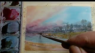 Watercolor Painting Tutorial Muted Tones and Layers