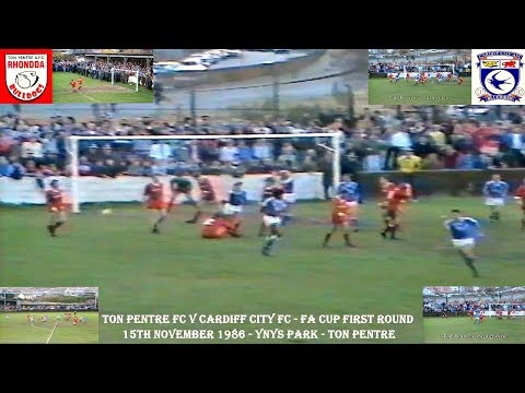 TON PENTRE FC V CARDIFF CITY FC–FA CUP FIRST ROUND– 15TH NOVEMBER 1986–YNYS PARK–TON PENTRE