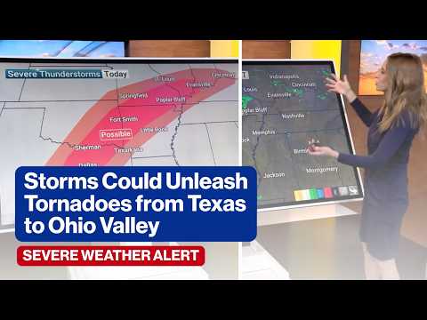 Severe Storms Threaten Texas to the Ohio Valley